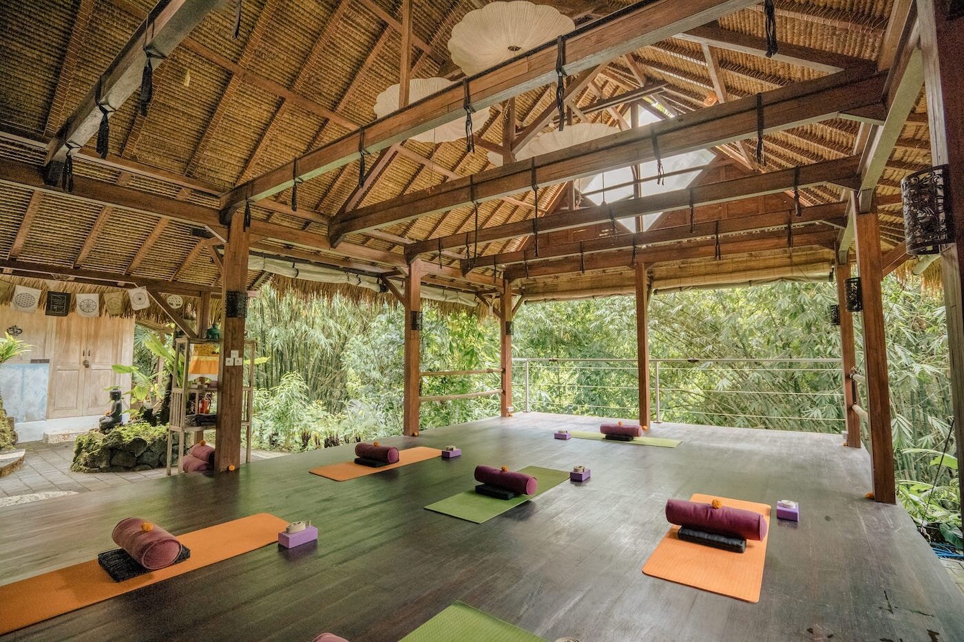 Yoga shala at Basundari retreat venue Ubud Bali