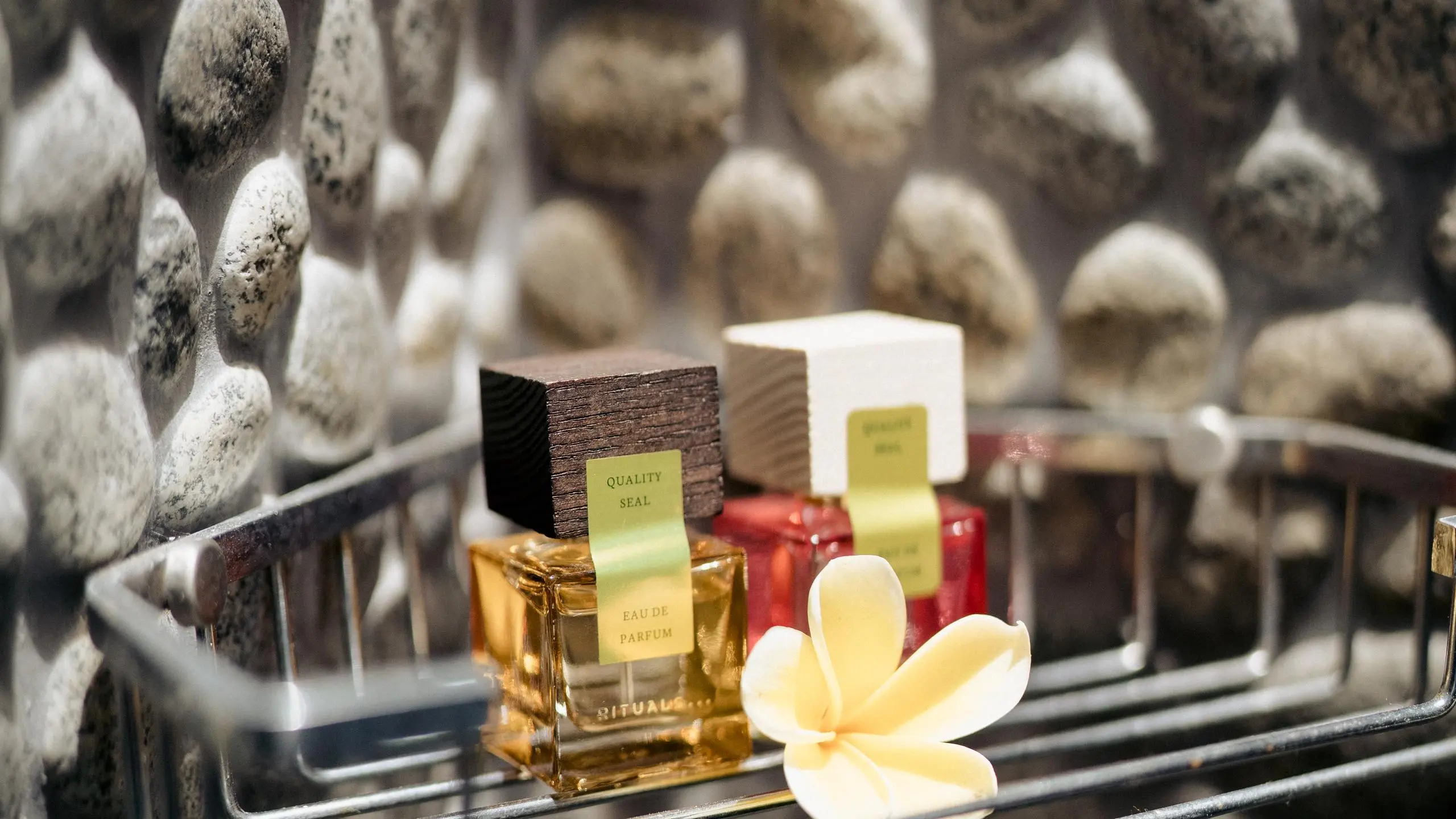 Perfume display by yoga retreat organizers