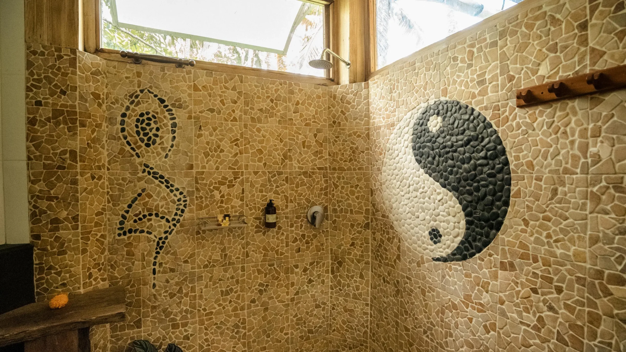 Calm bathroom scene symbolizing relaxation, supporting prenatal yoga benefits and stress relief